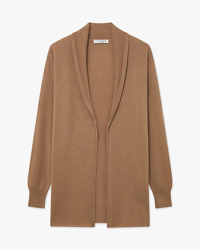 Essential Open Cardigan - Camel Cashmere