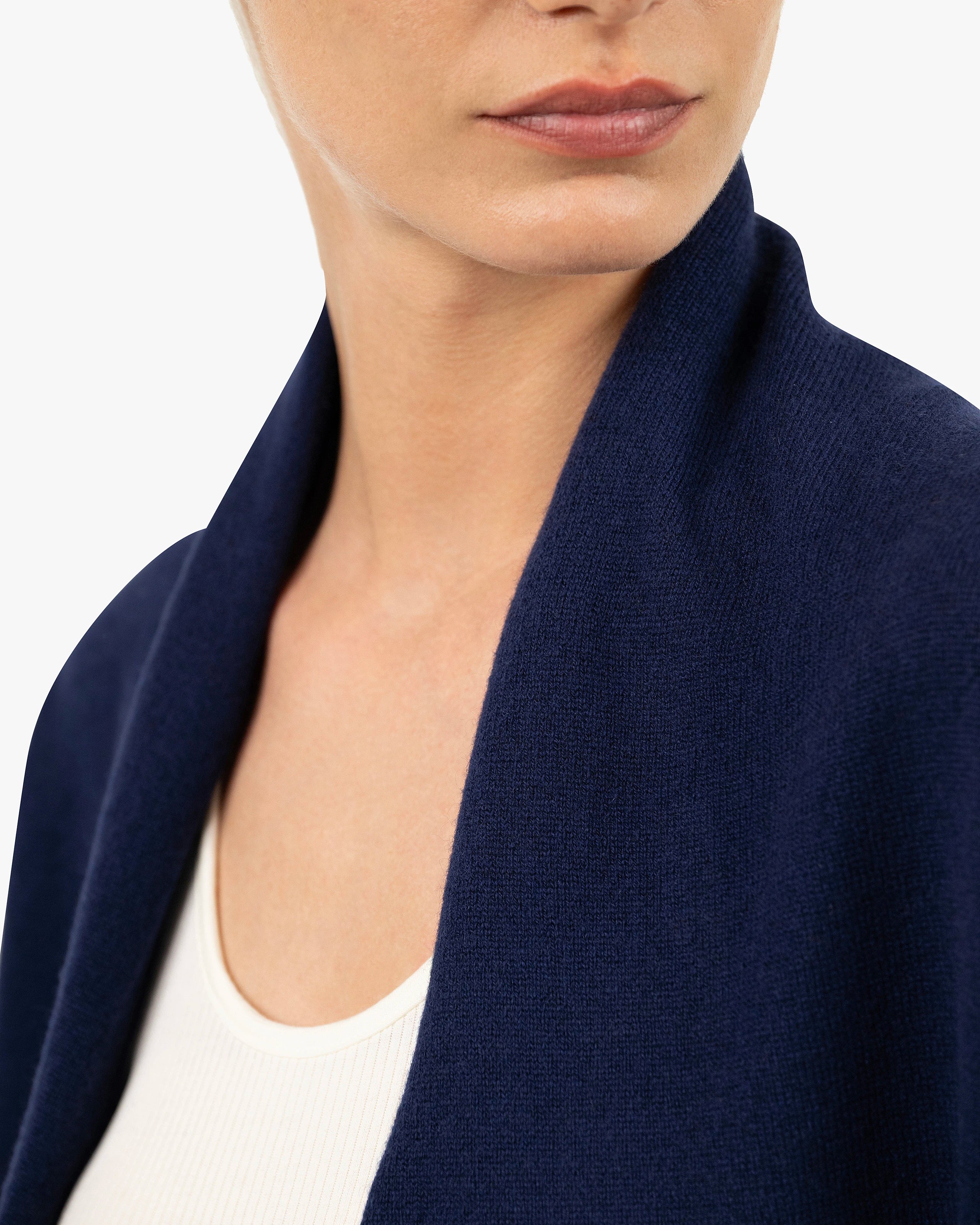 Essential Open Cardigan - Blue Cashmere