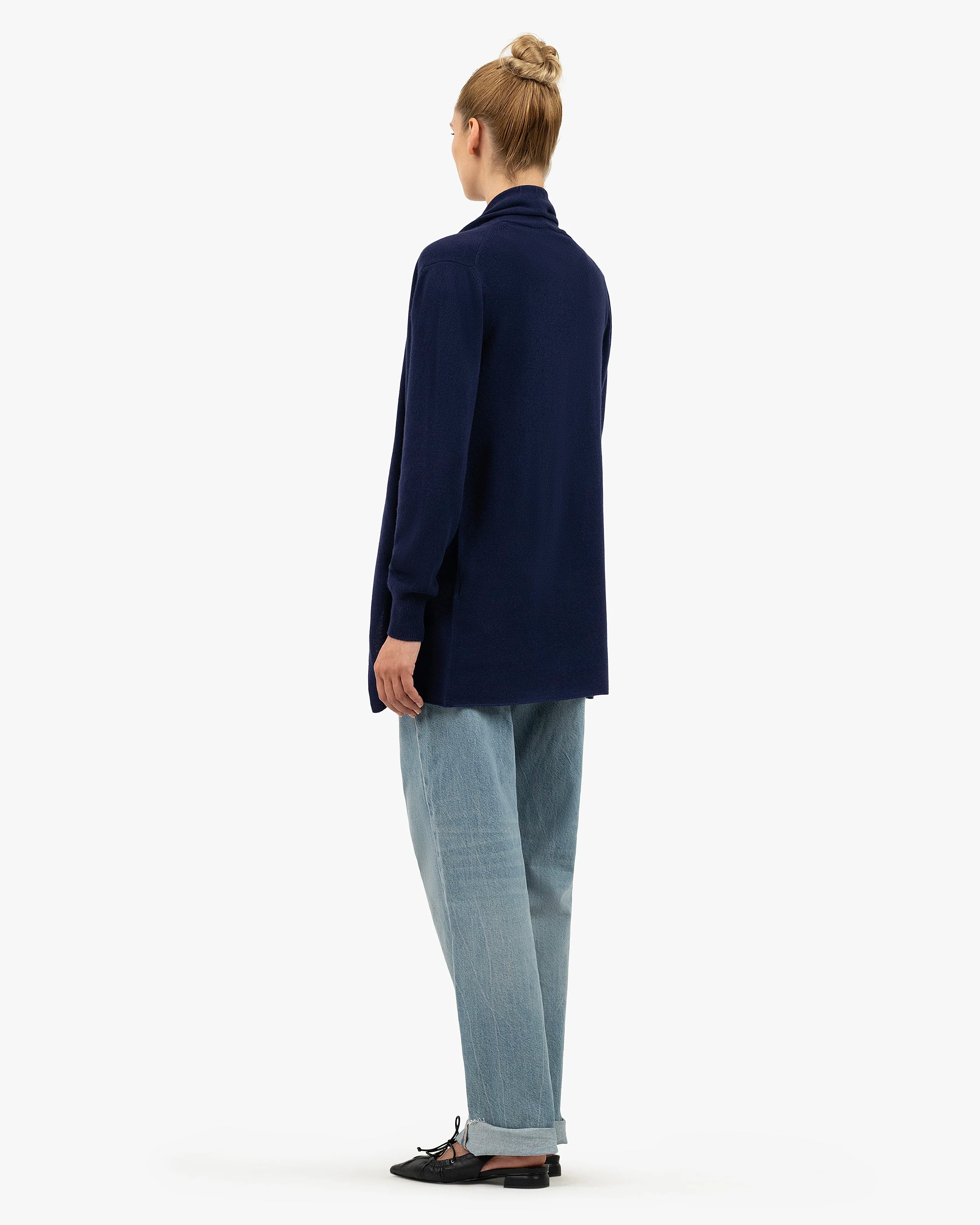 Essential Open Cardigan - Blue Cashmere