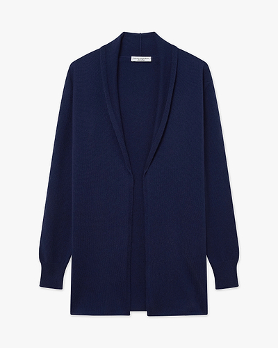 Essential Open Cardigan - Blue Cashmere
