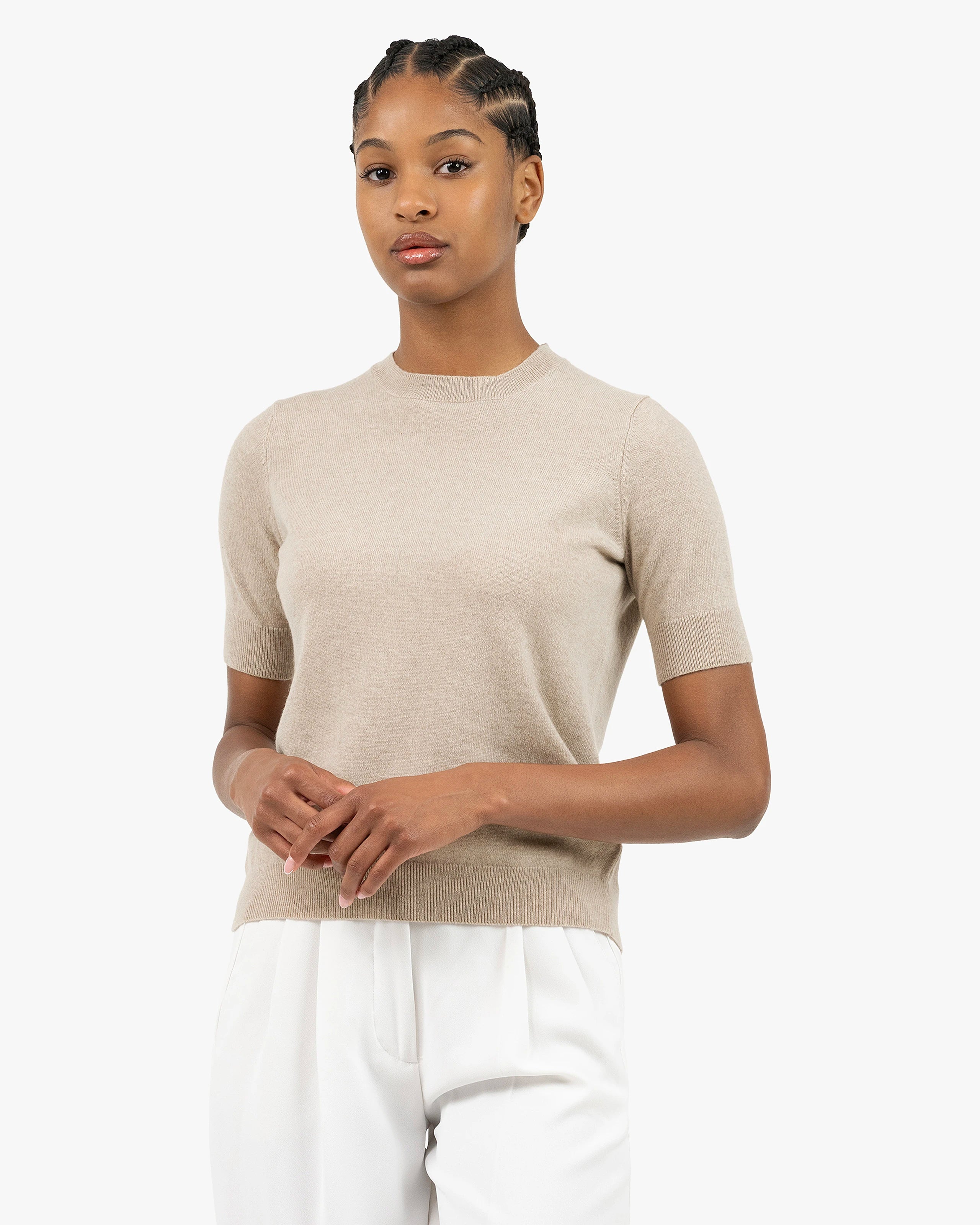 Women's Essential Tee - Beige Cashmere