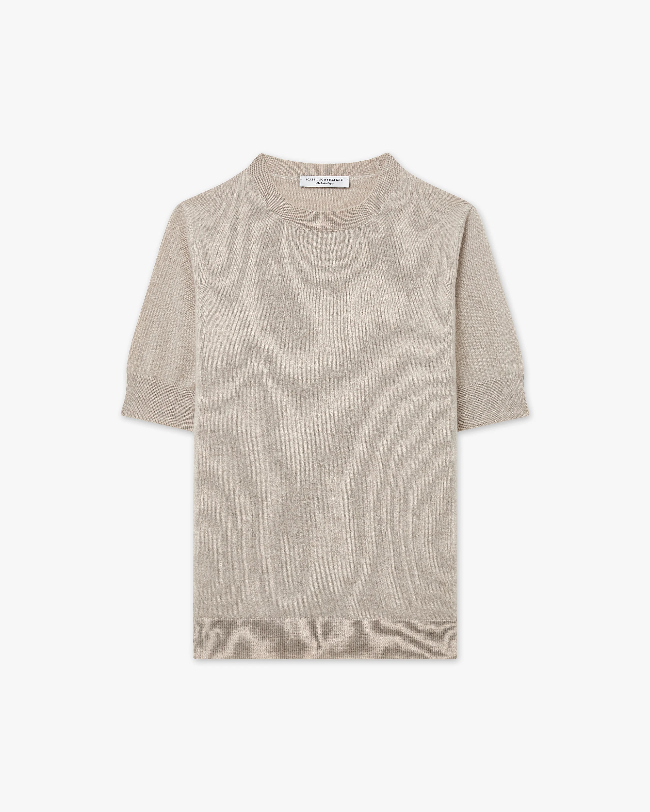 Women's Essential Cashmere Tee - Beige | MaisonCashmere