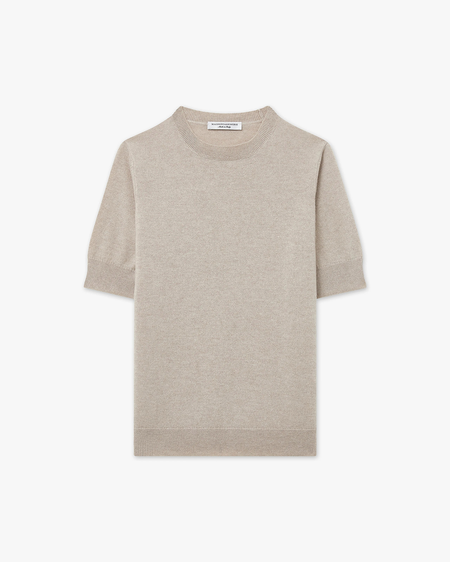 Women's Essential Cashmere Tee - Beige | MaisonCashmere Women's Essential Cashmere Tee - Beige | MaisonCashmere