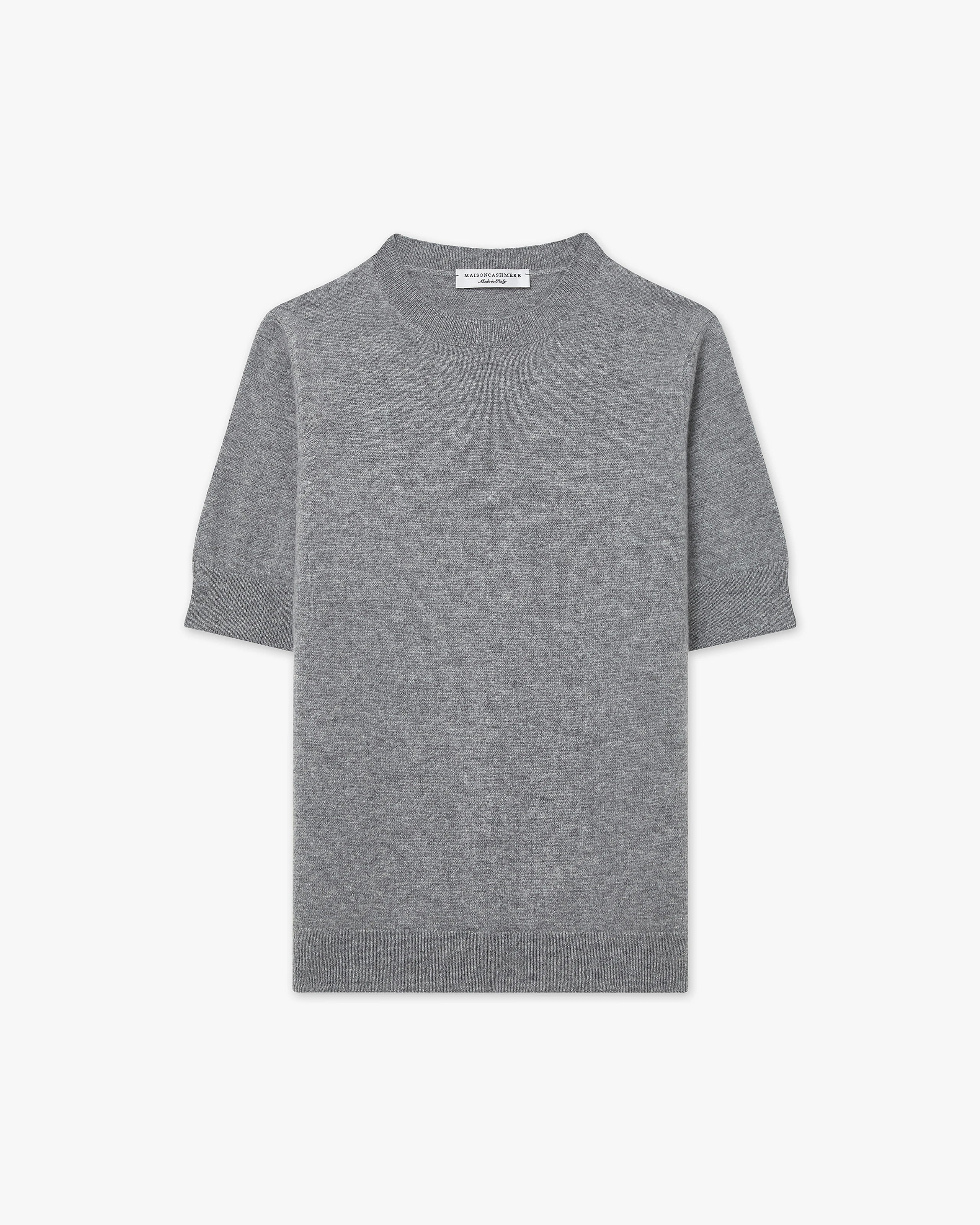 Women's Essential Cashmere Tee - Medium Grey | MaisonCashmere