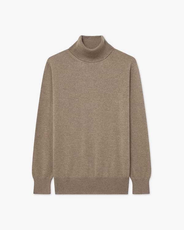 Essential Rollkragenpullover Damen - Taupe