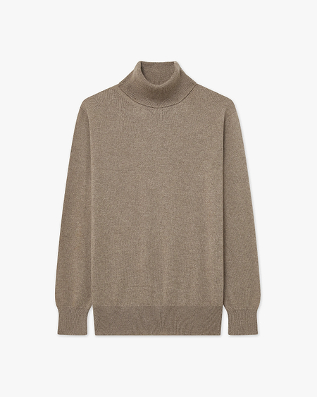 Women's Essential Turtleneck Sweater - Taupe Cashmere