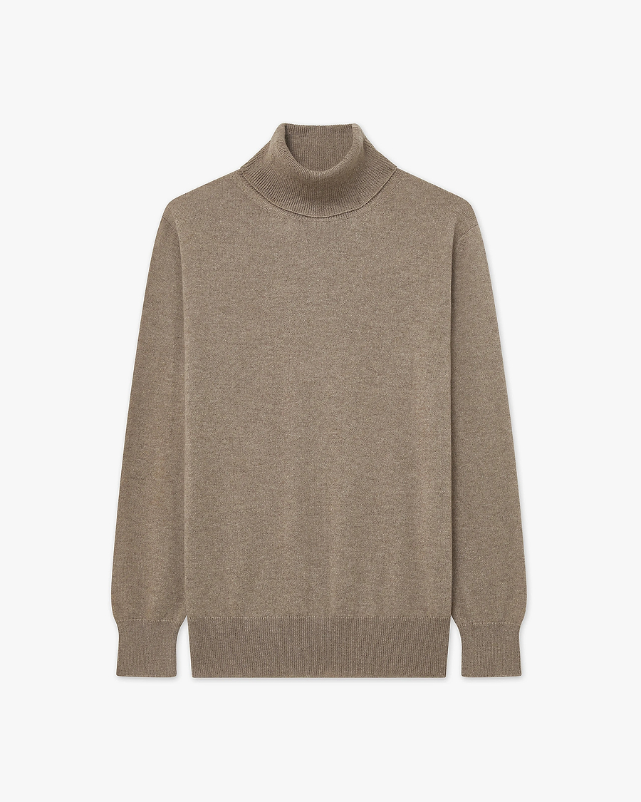 Women's Essential Turtleneck Sweater - Taupe Cashmere