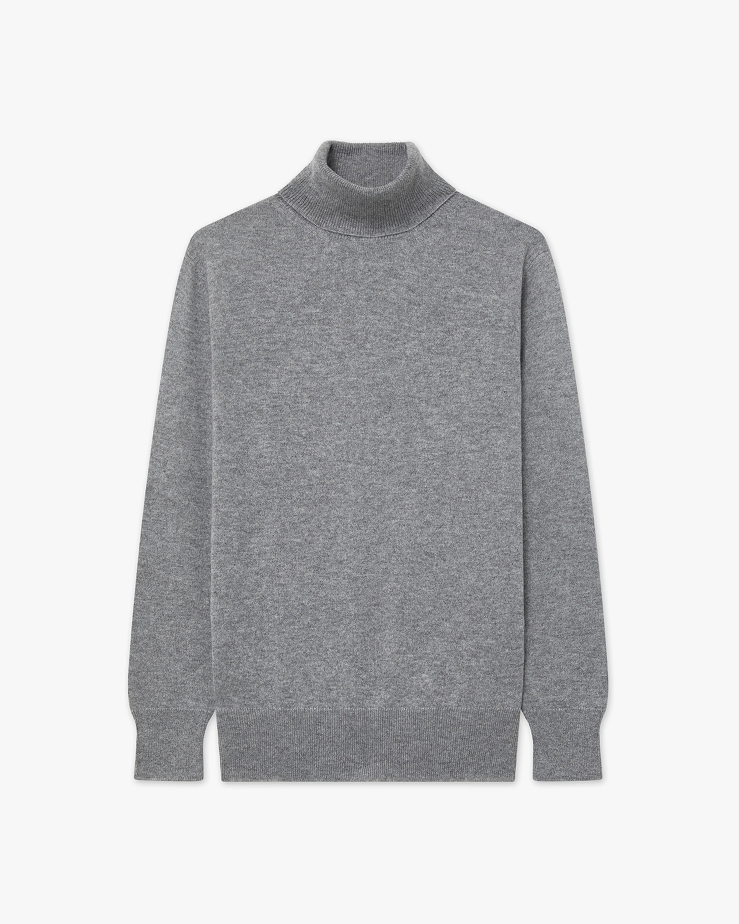 Women's Essential Turtleneck Sweater - Medium Grey Cashmere