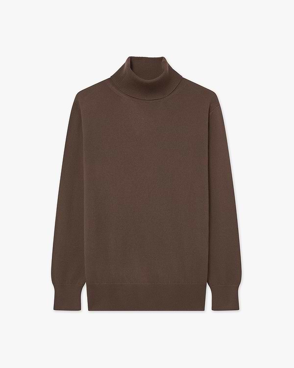 Essential Rollkragenpullover Damen - Braun