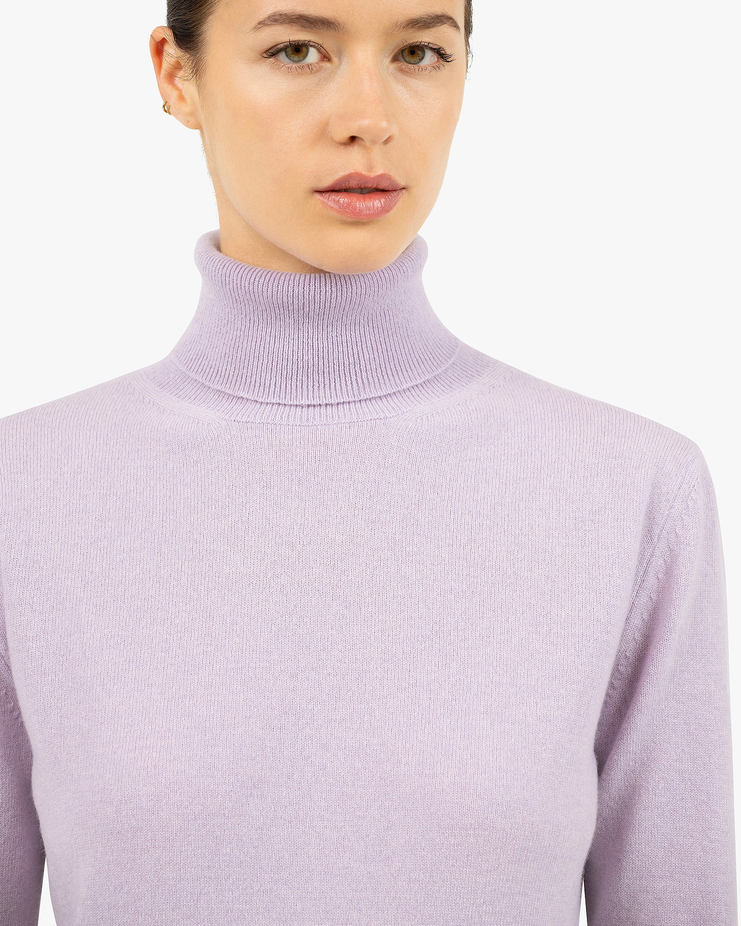 Women's Essential Turtleneck Sweater - Lilac Cashmere
