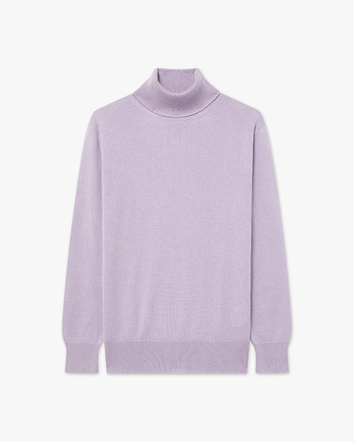 Women's Essential Turtleneck Sweater - Lilac Cashmere