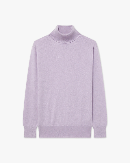 Women's Essential Turtleneck Sweater - Lilac Cashmere