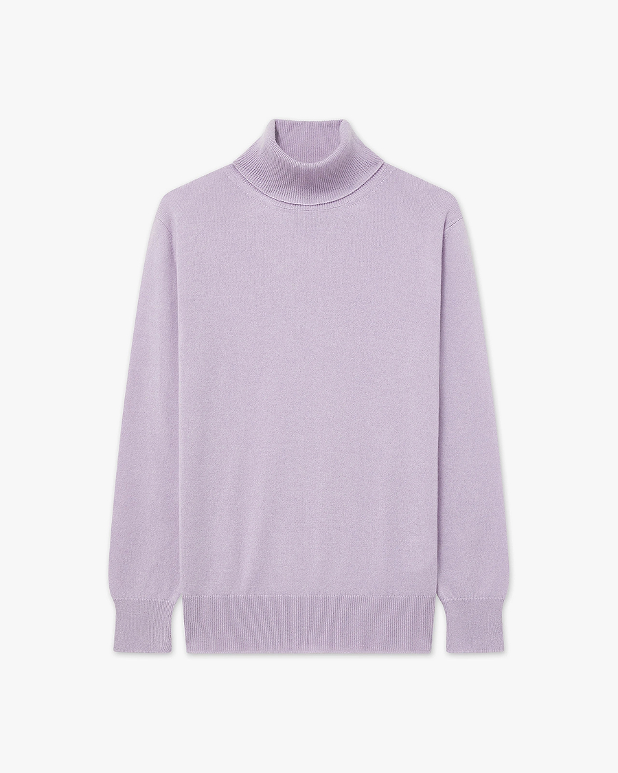 Women's Essential Turtleneck Sweater - Lilac Cashmere