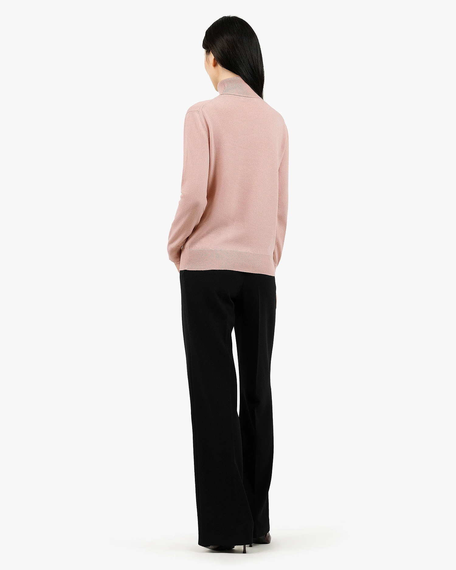 Women's Essential Turtleneck Sweater - Rose Cashmere