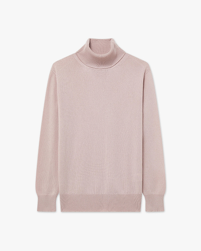 Women's Essential Turtleneck Sweater - Rose Cashmere