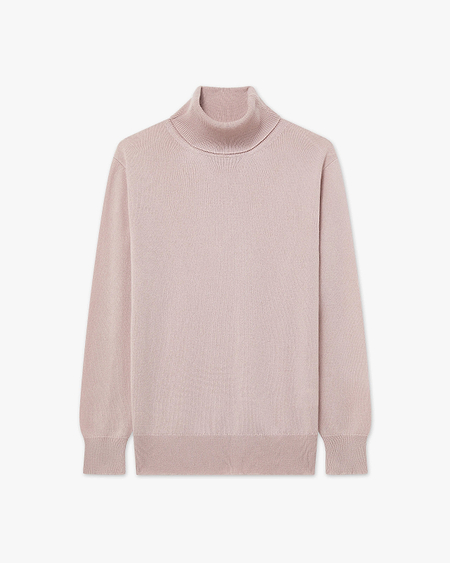 Women's Essential Turtleneck Sweater - Rose Cashmere