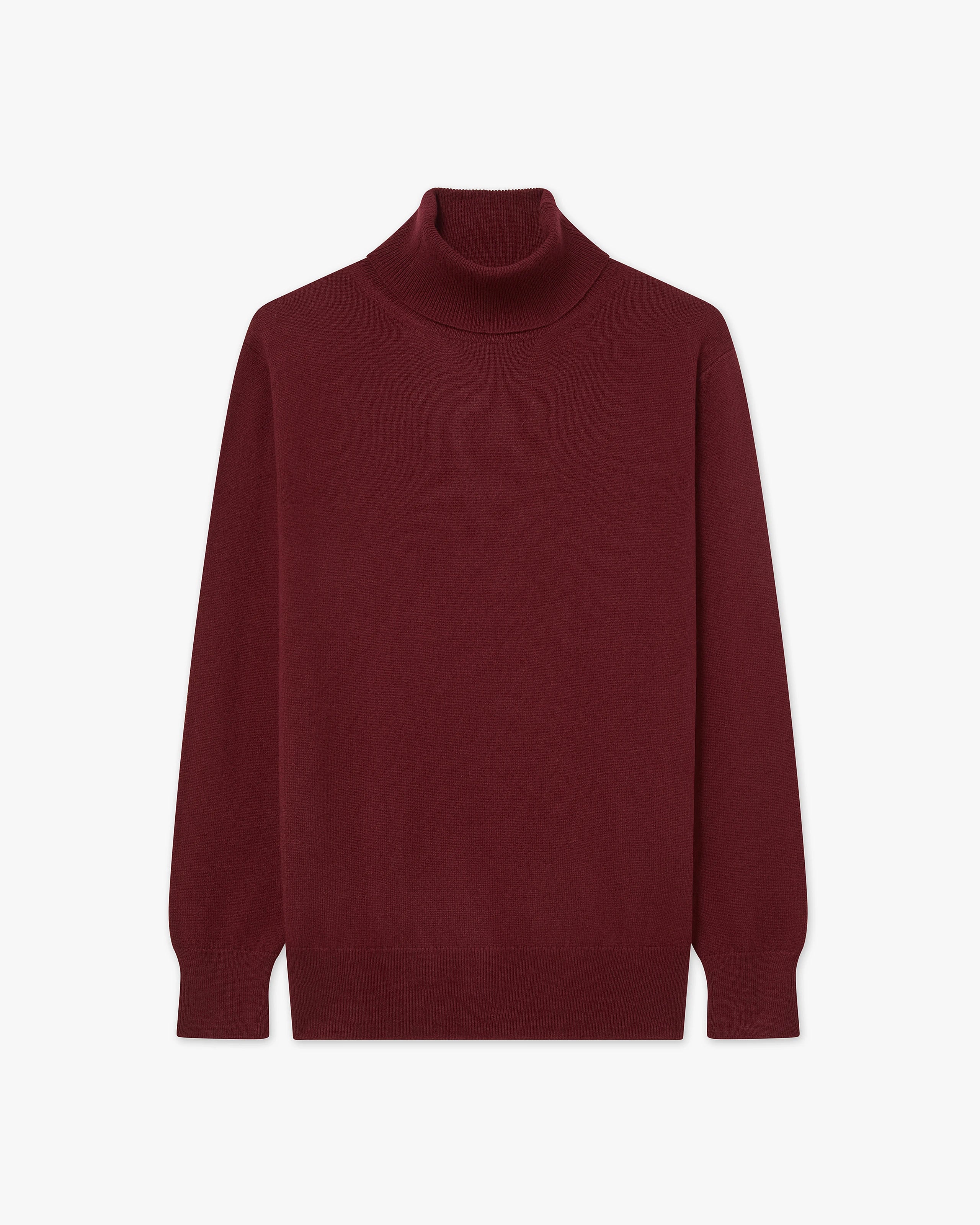 Women's Essential Turtleneck Sweater - Bordeaux Cashmere