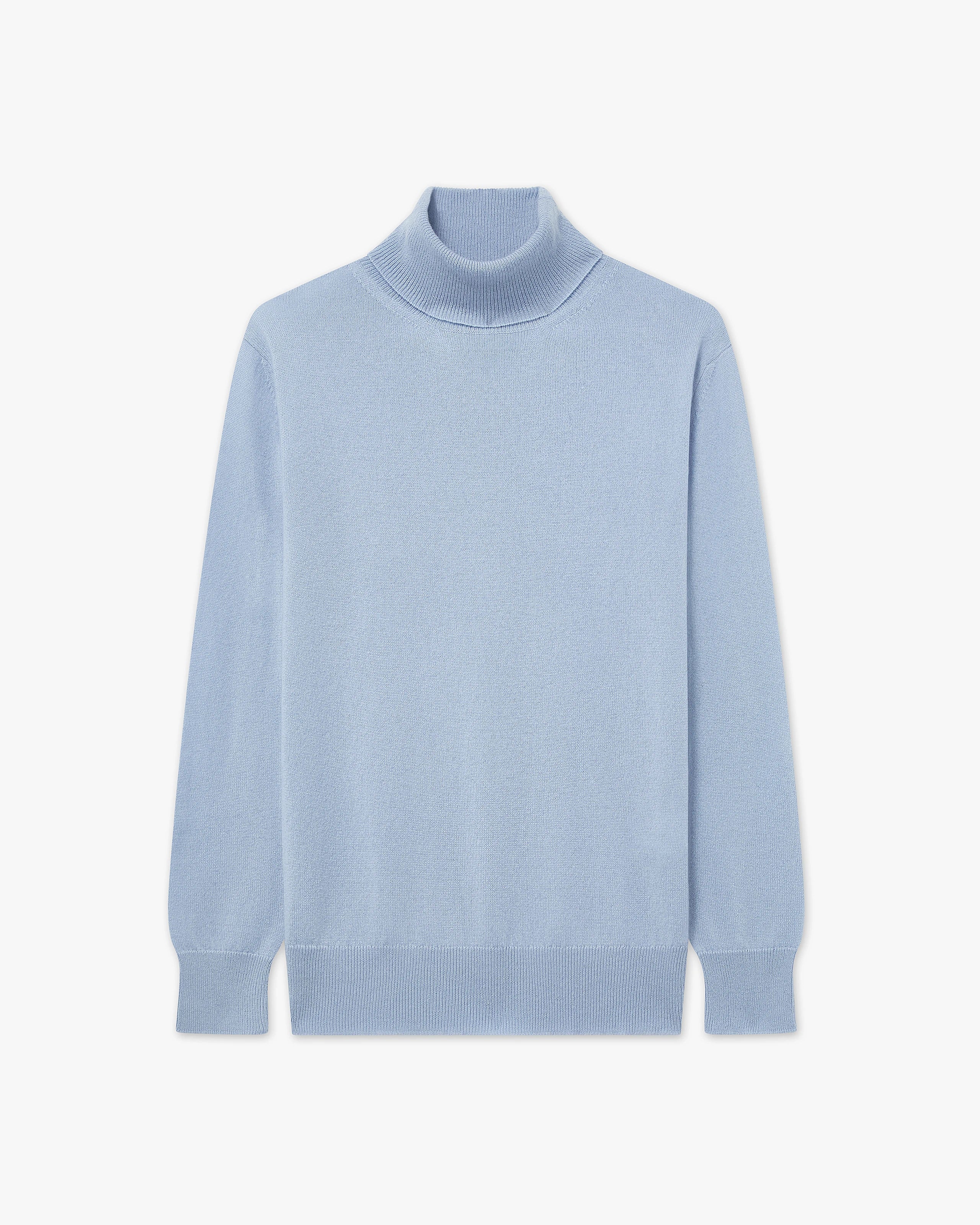 Women's Essential Turtleneck Sweater - Light Blue Cashmere