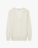 Essential V-Ausschnittpullover Damen - Weiß