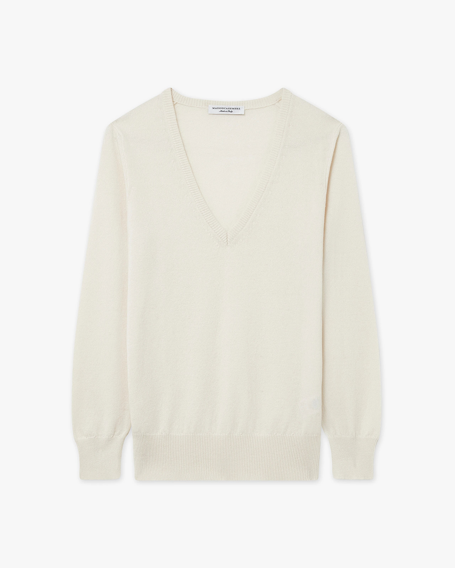 Women's Essential V-Neck Sweater - White Cashmere