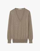 Essential V-Ausschnittpullover Damen - Taupe