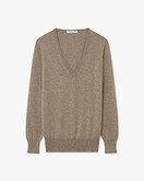 Essential V-Ausschnittpullover Damen - Taupe
