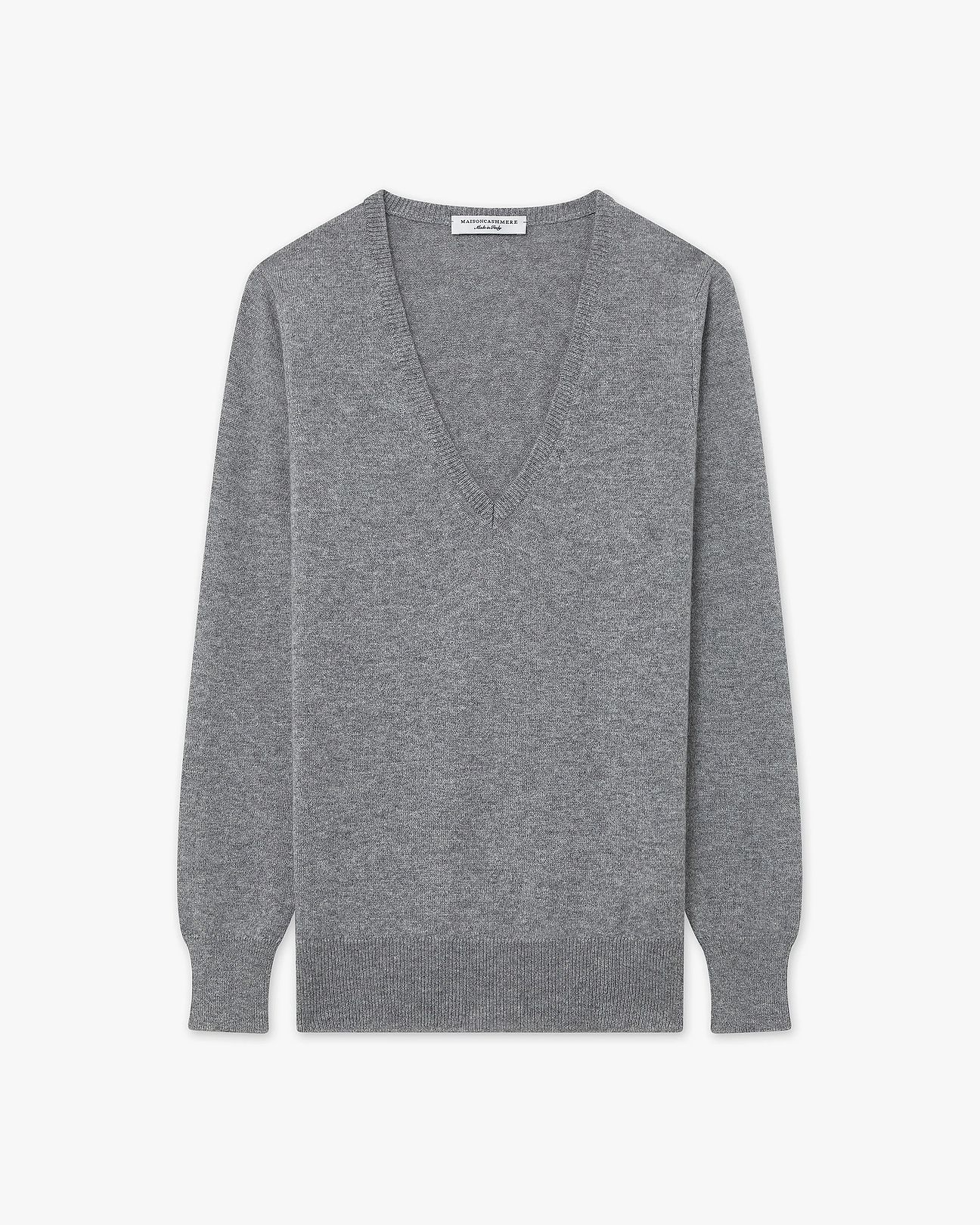Women's Essential Cashmere V-Neck Sweater - Medium Grey