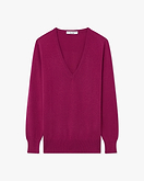 Essential V-Ausschnittpullover Damen - Magenta