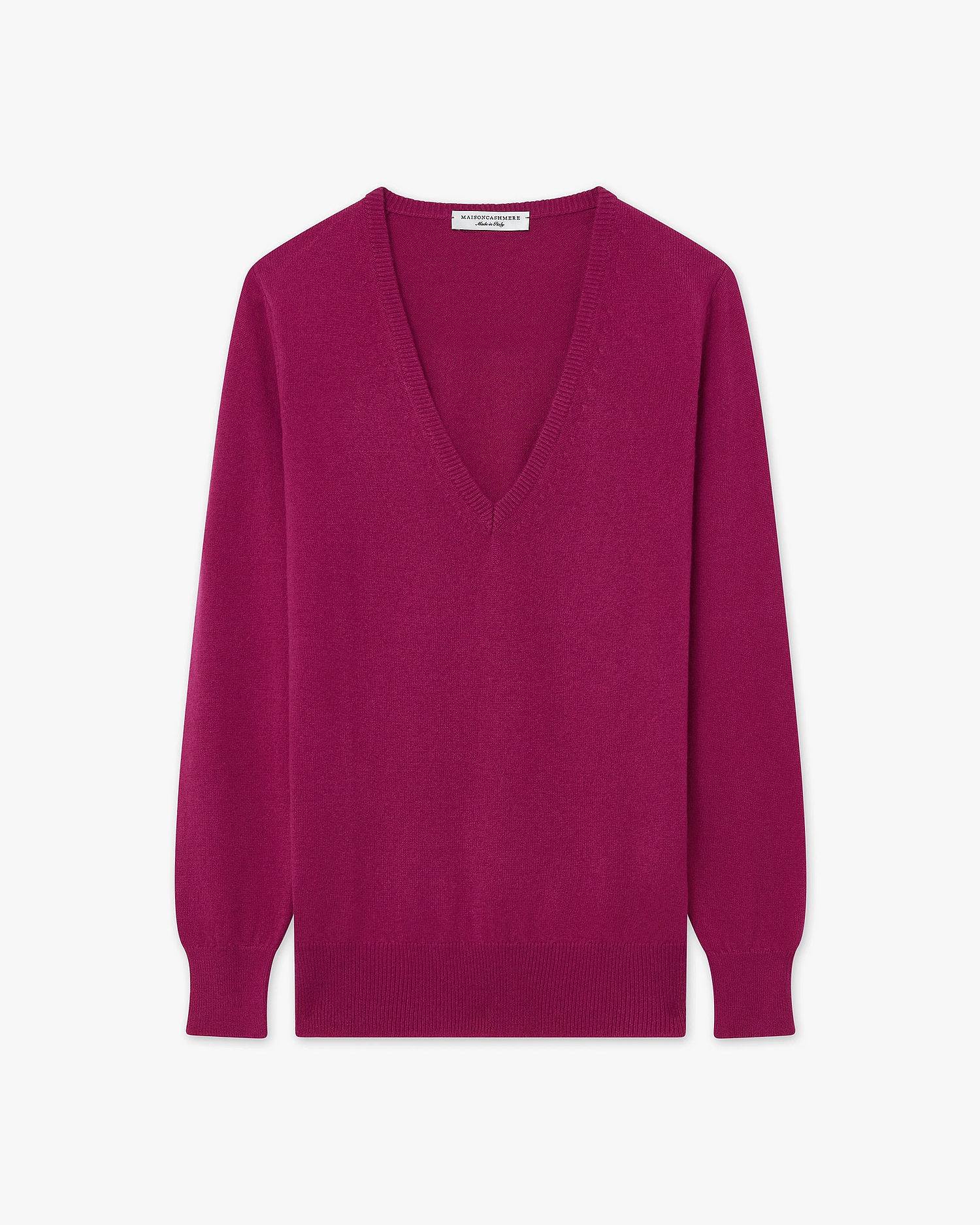 Women's Essential V-Neck Sweater - Magenta Cashmere