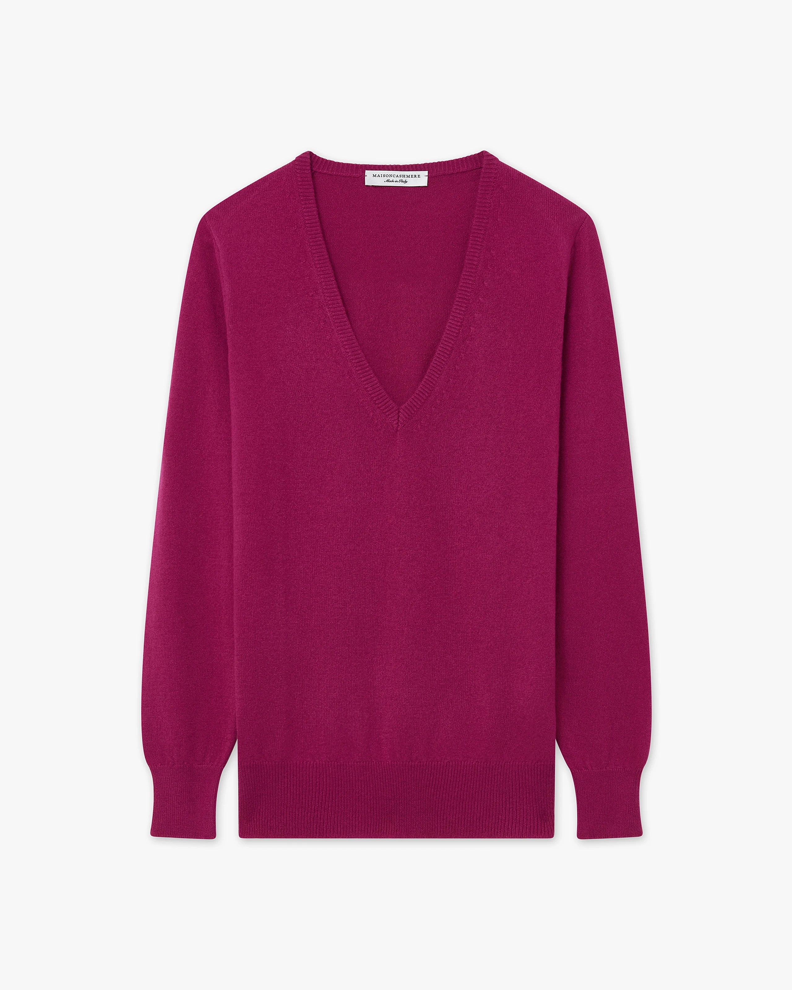 Women's Essential V-Neck Sweater - Magenta Cashmere