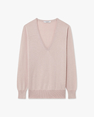 Essential V-Ausschnittpullover Damen - Rosa