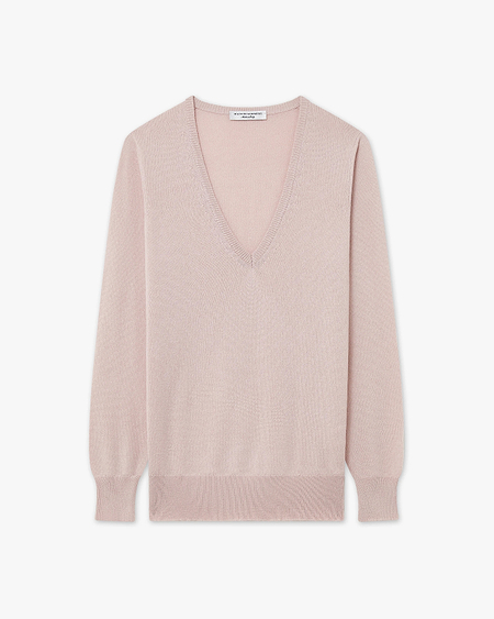 Women's Essential V-Neck Sweater - Rose Cashmere