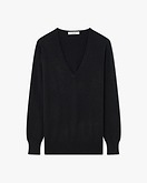 Essential V-Ausschnittpullover Damen - Schwarz