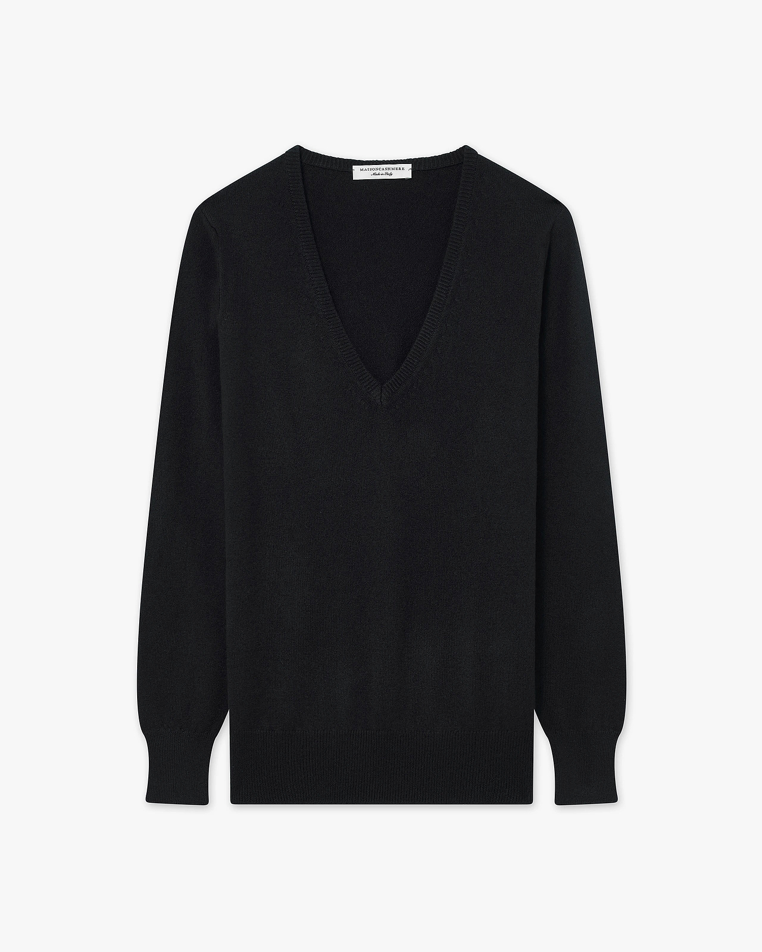 Women's Essential V-Neck Sweater - Black Cashmere