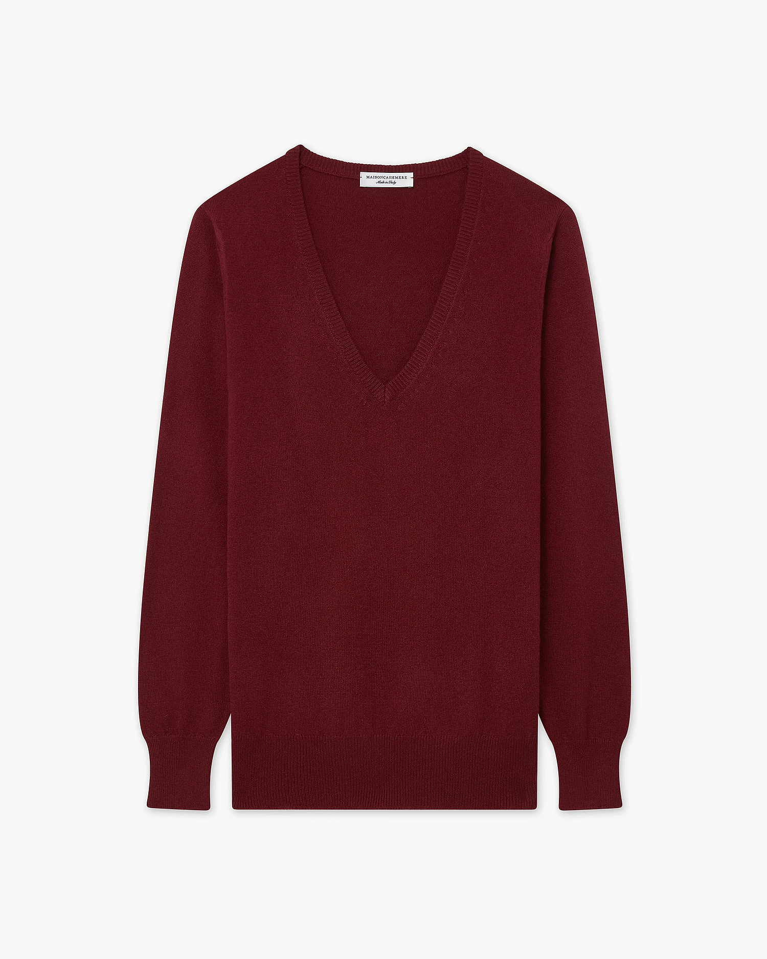 Women's Essential V-Neck Sweater - Bordeaux Cashmere