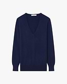 Essential V-Ausschnittpullover Damen - Blau
