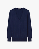 Essential V-Ausschnittpullover Damen - Blau