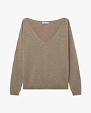 Essential Weiter V-Ausschnitt Pullover - Taupe