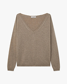 Essential Weiter V-Ausschnitt Pullover - Taupe