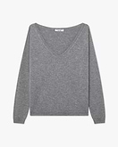 Essential Weiter V-Ausschnitt Pullover - Mittelgrau