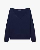 Essential Weiter V-Ausschnitt Pullover - Blau