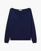 Essential Weiter V-Ausschnitt Pullover - Blau