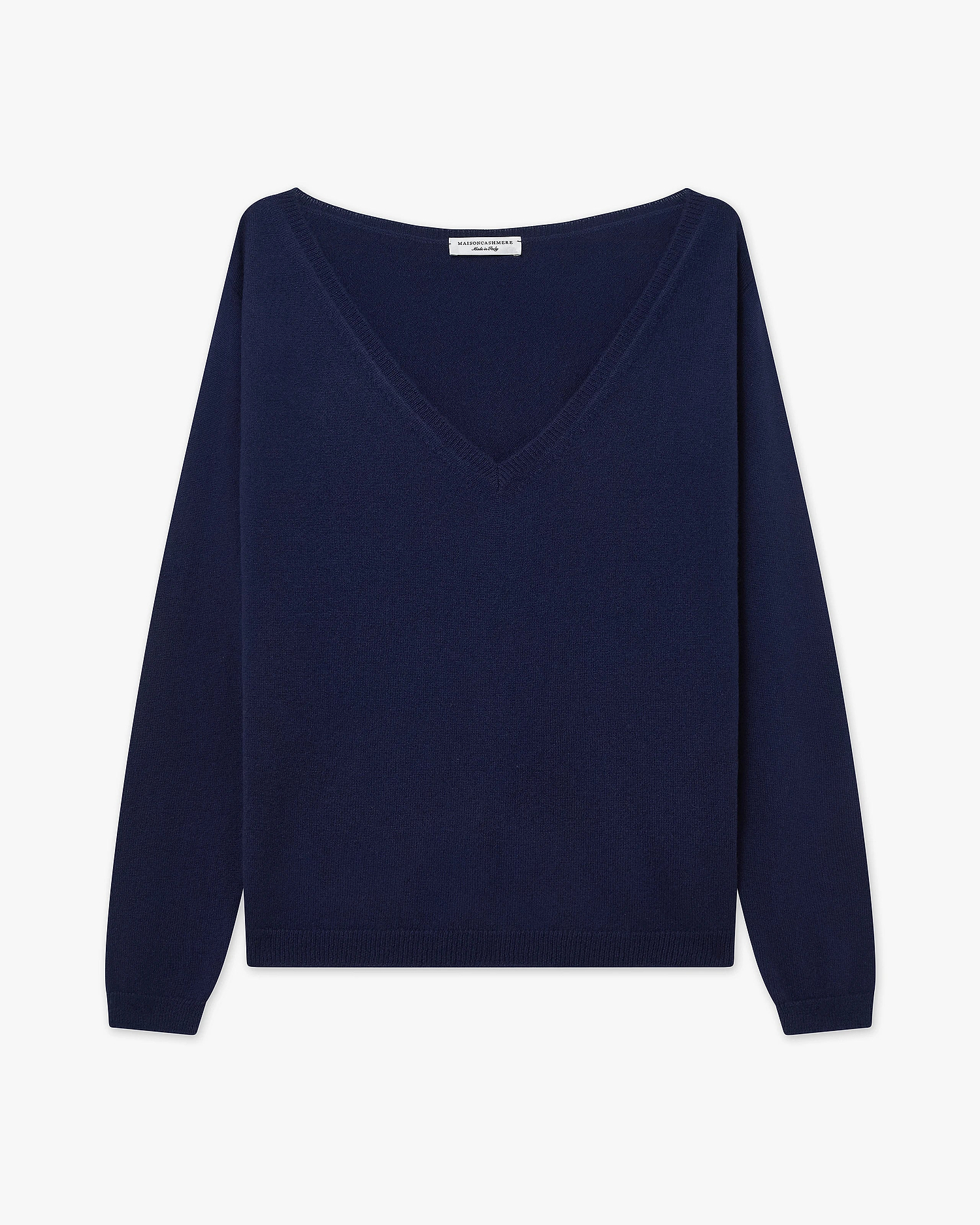 Essential Wide V-Neck Sweater - Blue Cashmere