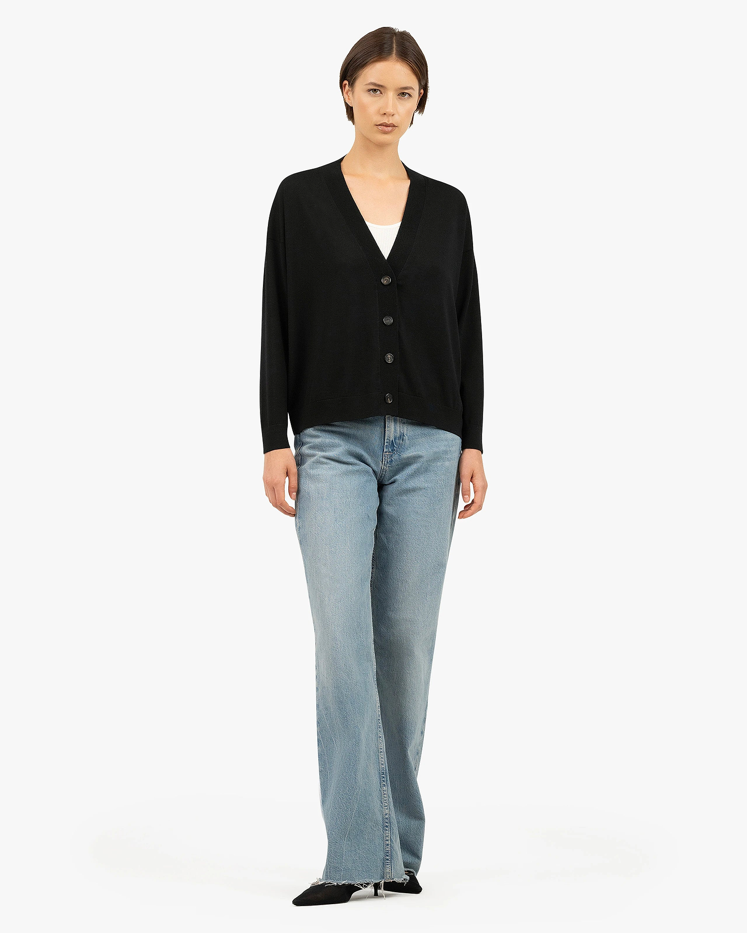 Seraphine Maxi Cardigan - Black Merino Superfine