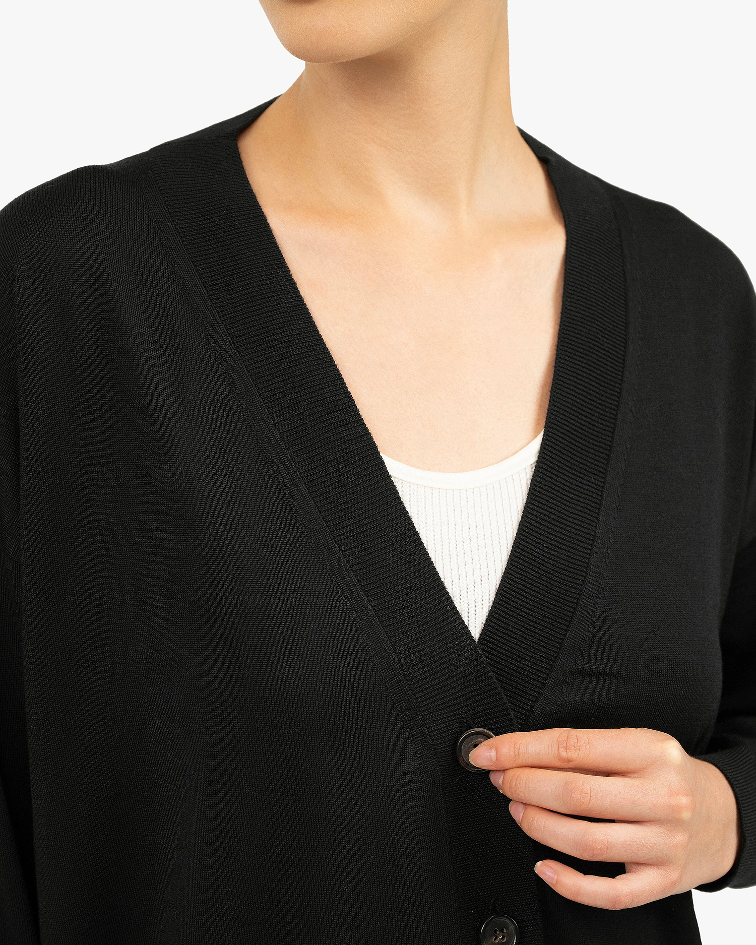 Seraphine Maxi Cardigan - Black Merino Superfine