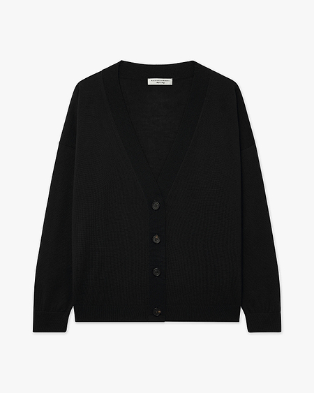 Seraphine Maxi Cardigan - Black Merino Superfine