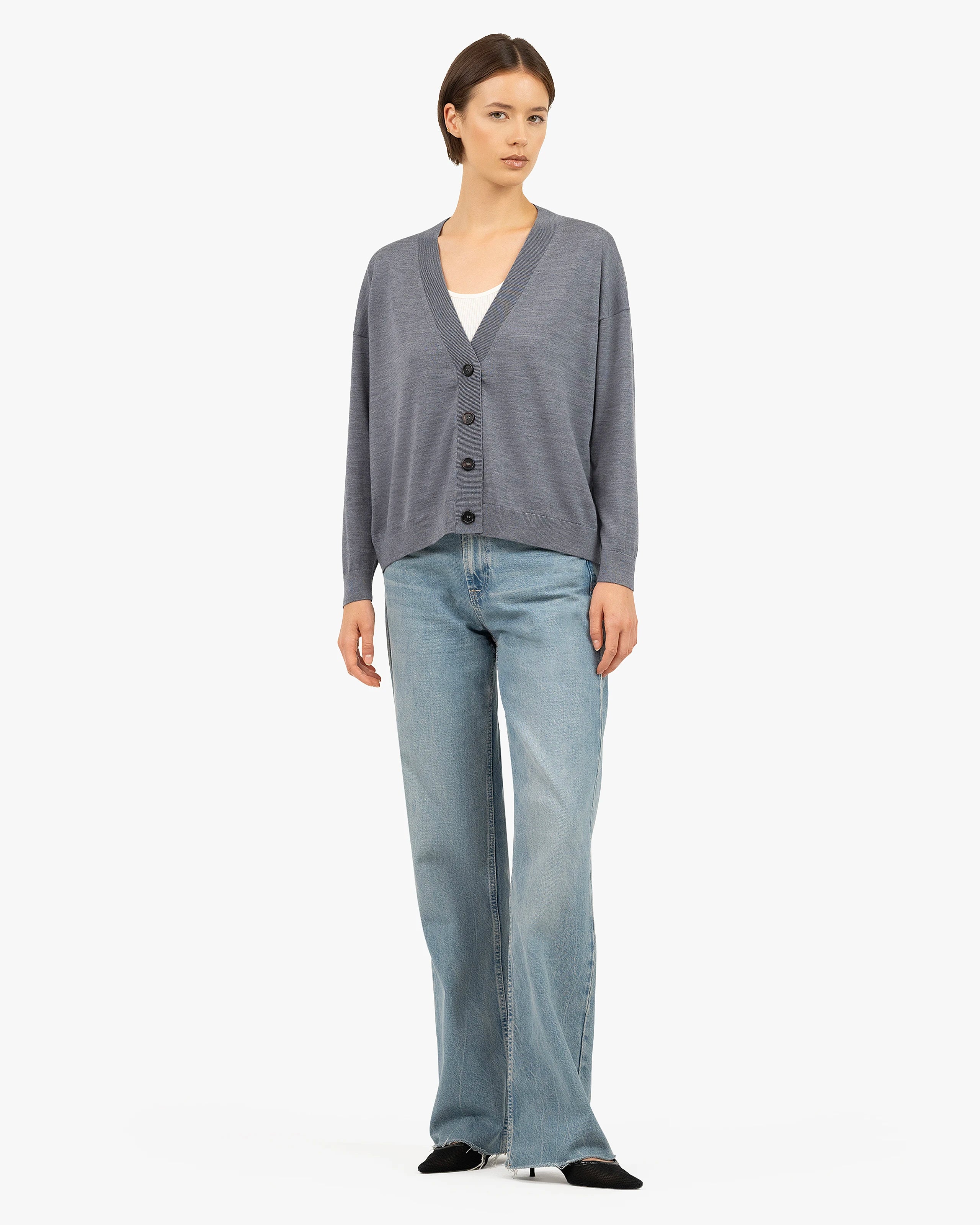 Seraphine Maxi Cardigan - Grey Merino Superfine