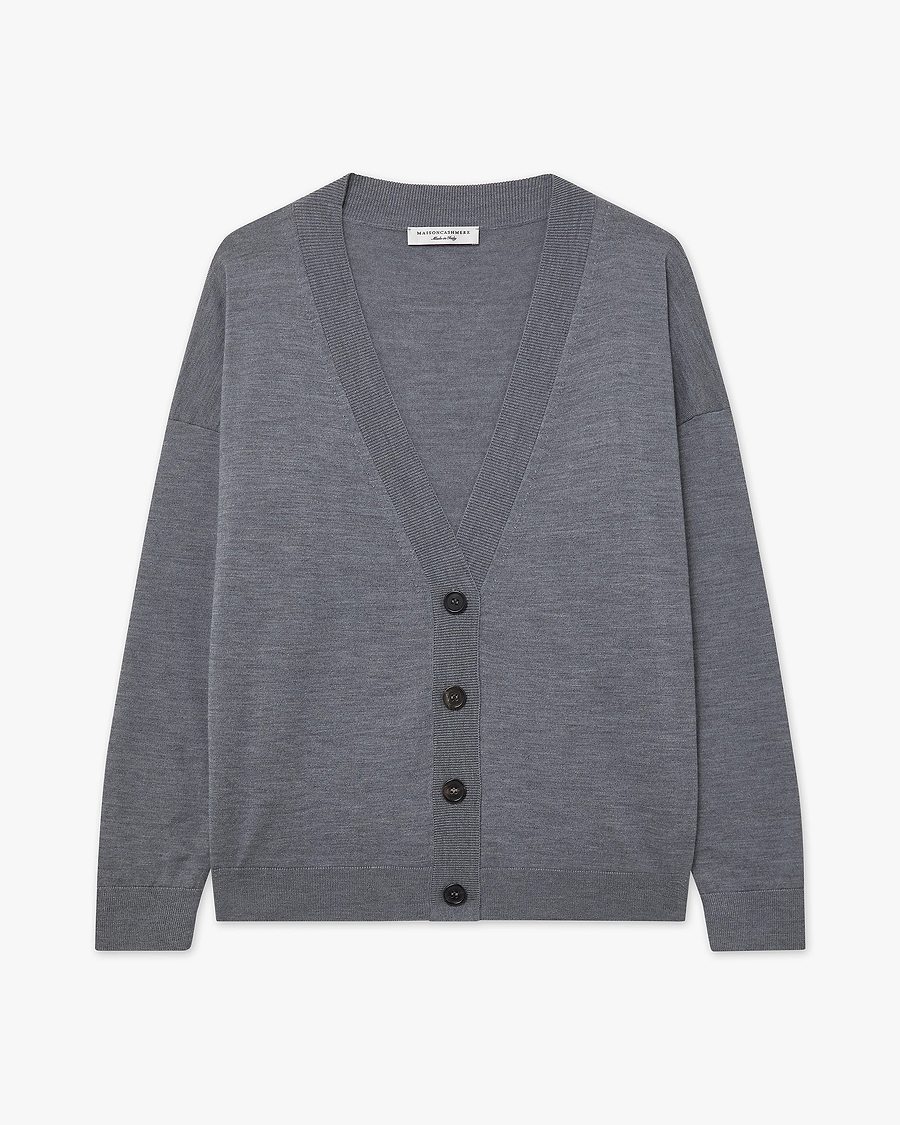 Seraphine Maxi Cardigan - Grey Merino Superfine