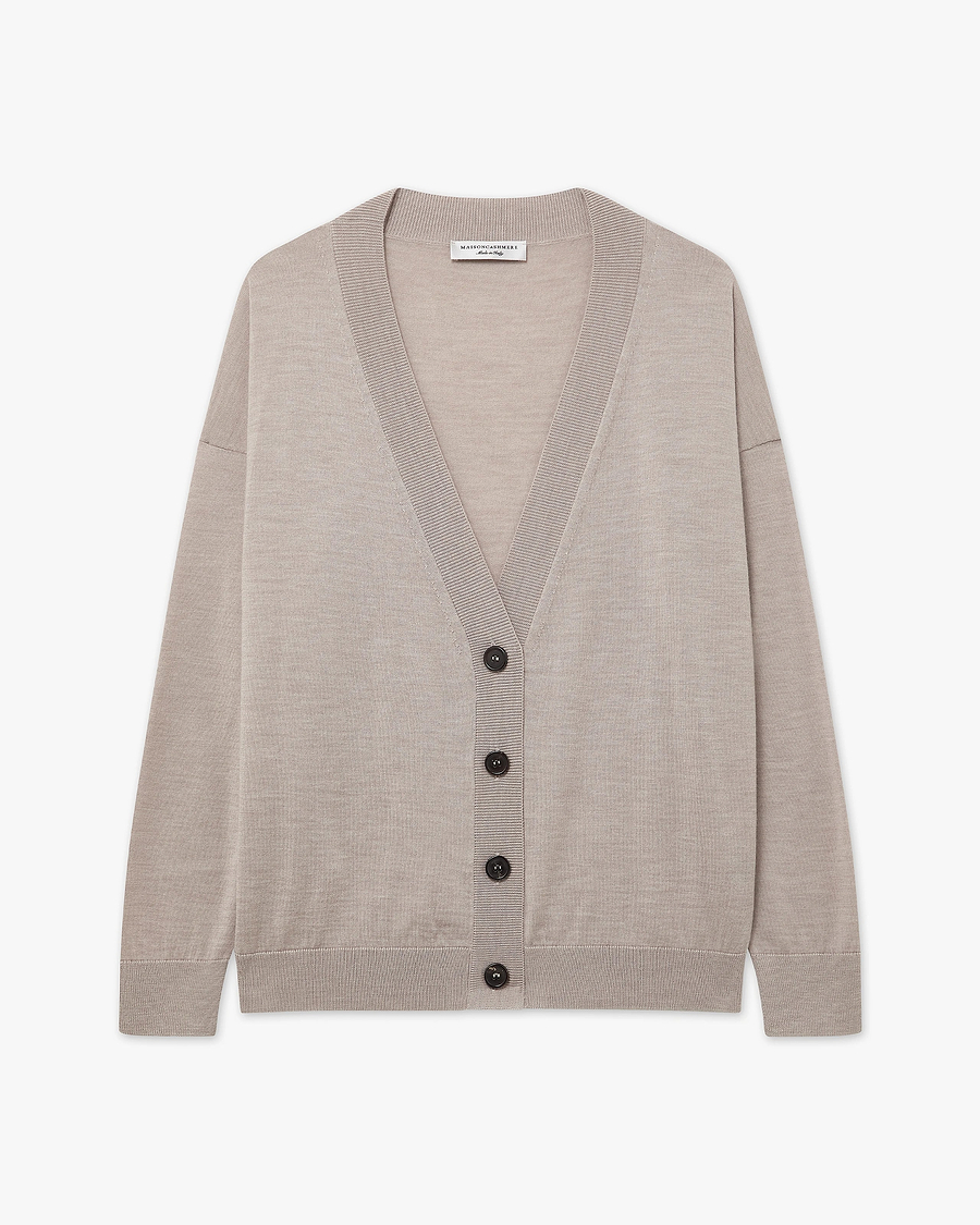 Seraphine Maxi Cardigan - Beige Merino Superfine