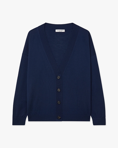 Seraphine Maxi Cardigan - Blue Merino Superfine